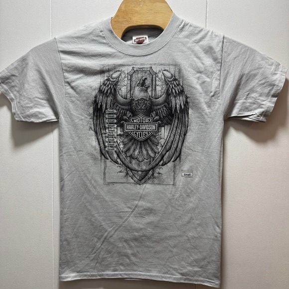 Harley Davidson Other - Harley Davidson Eagle Graphic T‎ Shirt Light Gray Short Sleeve Size Small NEW